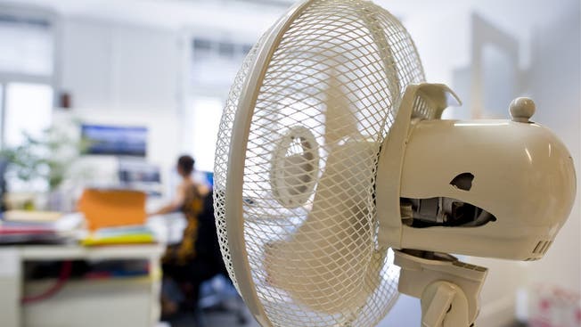 Ein Ventilator macht die Hitze in einem Büro erträglicher und verbraucht weniger Energie als ein mobiles Klimagerät. (Symbolbild)