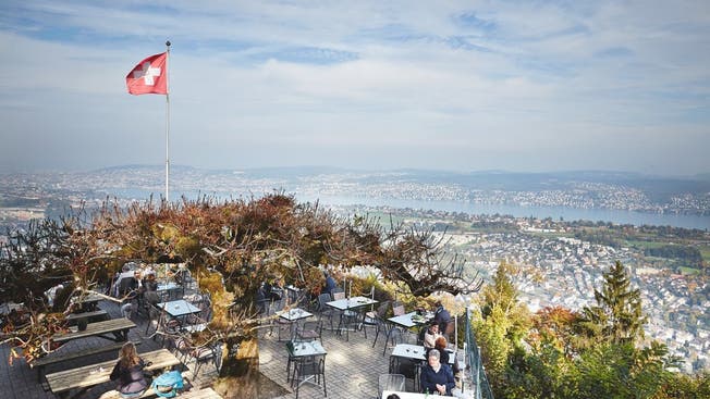 Blick über Zürich von der Felsenegg.