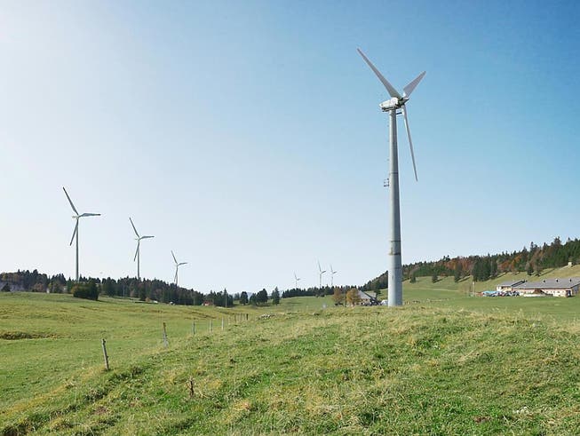 Der umstrittene Windpark Grenchenberg im Kanton Solothurn: Die städtischen Werke Grenchen (SWG) wollen sechs Windränder aufstellen. (Archivbild)