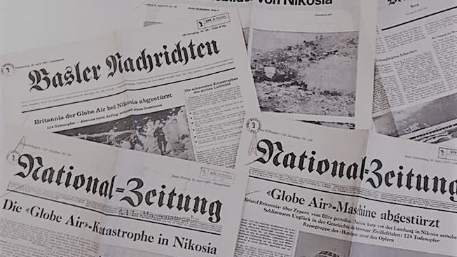 Schlagzeilen nach dem Globe-Air-Absturz 1967: Der Absturz war bis dahin der schwerste in der Geschichte der Schweizer Luftfahrt.