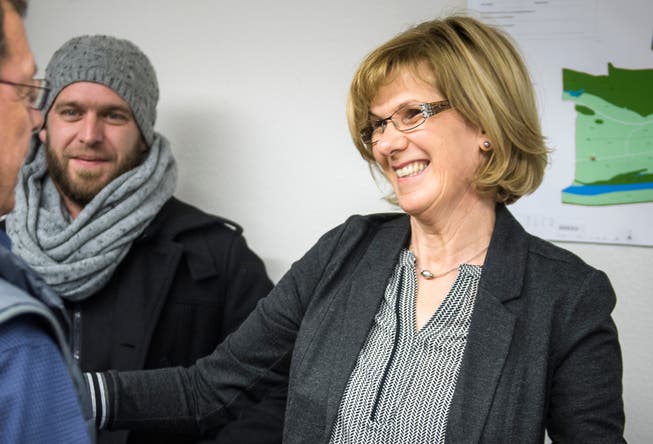 Katharina Aeschbacher bei ihrer Wahl zur neuen Gemeindepräsidentin von Warth-Weiningen im November 2018.