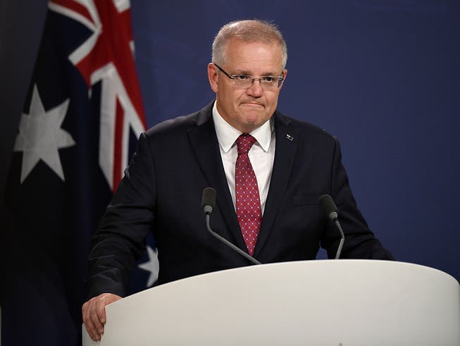 China führt Anti-Dumping-Massnahmen gegen australische Weine ein. Im Bild der australische Premierminister Scott Morrison.