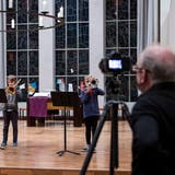 Das Konzerts der Musikschule Stadt Luzern in der Lukaskirche wurde aufgenommen. Ausschnitte davon gehen in den nächsten Tagen online. (Bild: Patrick Hürlimann (Luzern, 20. November 2020))