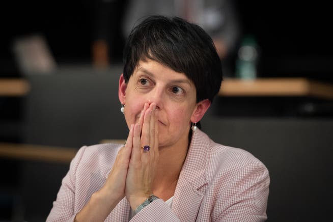 St.Galler Regierungsrätin und Bauchefin Susanne Hartmann während der Junisession des Kantonsparlaments. 
