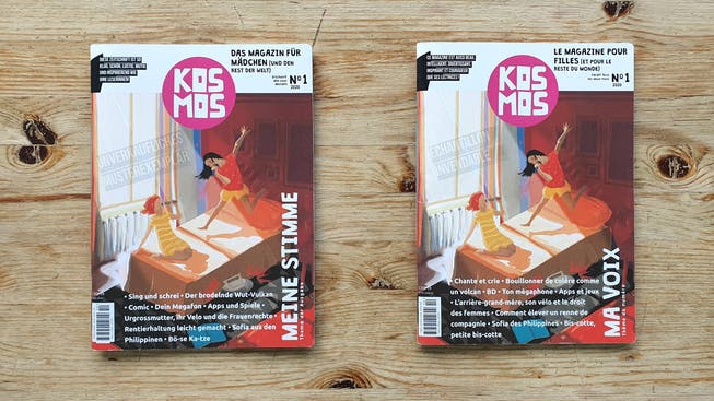 «Kosmos» - Das Magazin für Mädchen (und den Rest der Welt) erscheint sowohl auf deutsch als auch auf französisch. Das soll die Mädchen in der Schweiz über den Röstigraben hinweg verbinden.