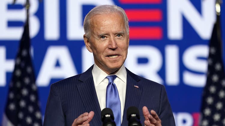 Joe Biden gab sich am Freitagabend in Wilmington (Delaware) in seiner Rede siegesgewiss. (Bilder: Carolyn Kaster / AP)