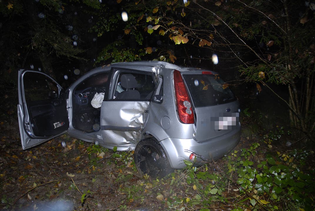 Fulenbach SO, 29.Oktober: Ein Autolenker verliert die Kontrolle und prallt in einen Baum.
