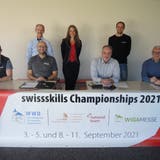 Blicken mit Freude und Zuversicht auf die Swiss Skills Championships an der Wiga im September 2021: Vertreter des Vorstandes der WWO, Vertreter der Mitgliedervereine und die Wiga-Messeleitung. (Armando Bianco)