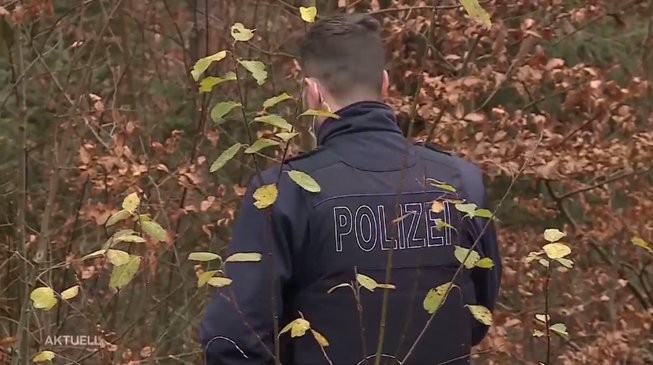 Die Polizei bei der Spurensuche im Wald. (Archiv)