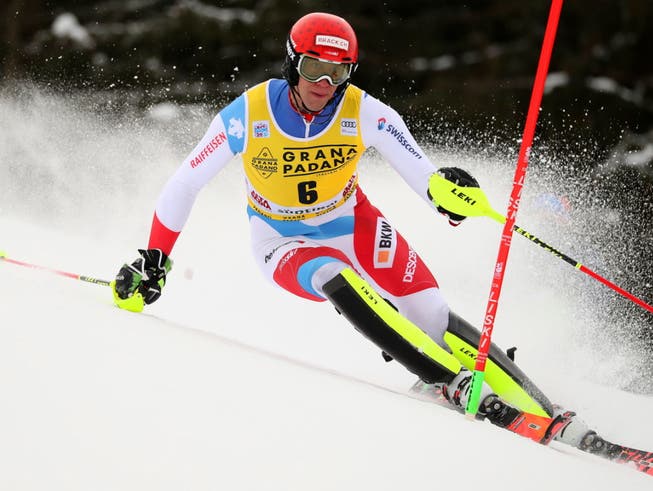 Ramon Zenhäusern feiert seinen zweiten Slalom-Weltcup-Sieg