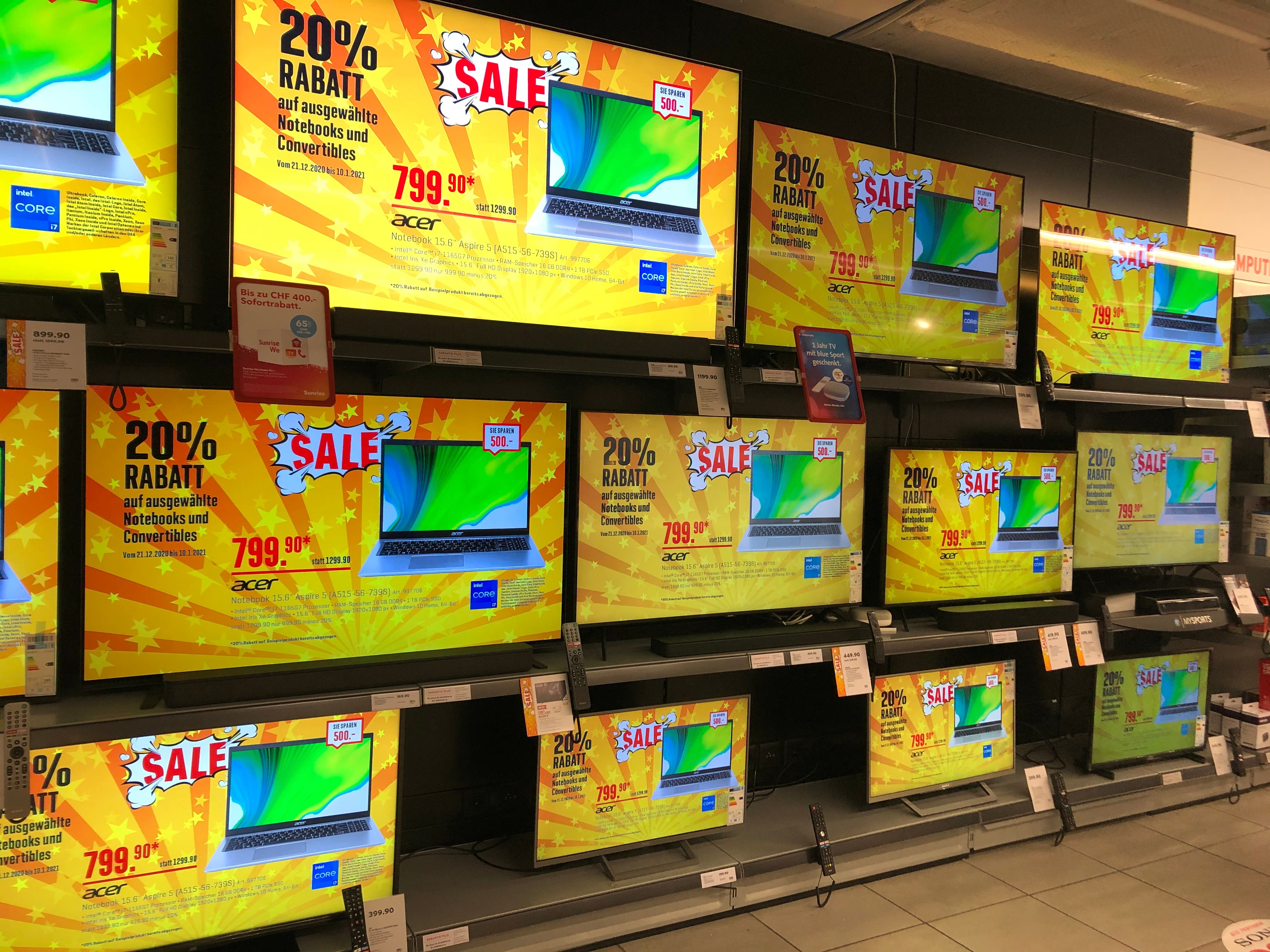 Vergünstigte Fernseher, Kaffeemaschinen und Musikplayer bei Interdiscount.