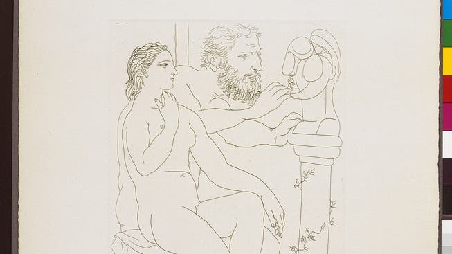 Eines der Werke von Picasso aus der «Suite Vollard» im Kunsthaus Grenchen.