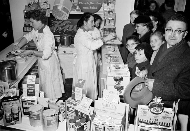 Die Knorr-Produkte der Drogerie Steger waren 1956 beliebt.