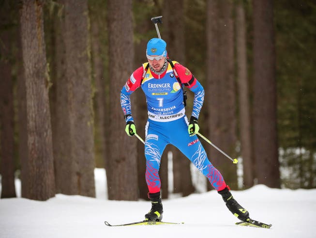 Unter Dopingverdacht und am zum Abschluss der WM in Antholz nicht mehr am Start: der russische Sprint-Weltmeister Alexander Loginow