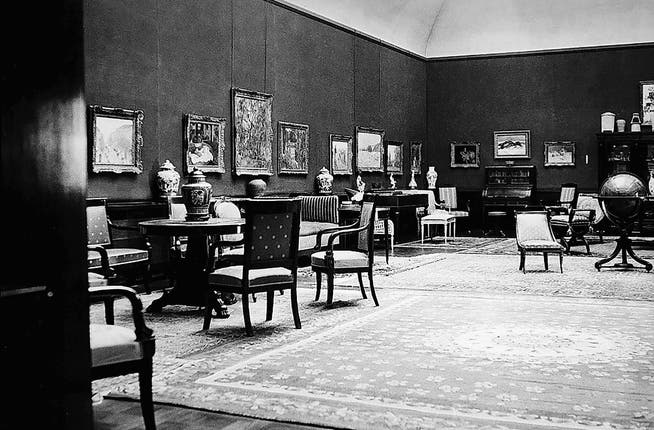 Jetzt wieder wie auf diesem Foto von 1934: Villa Langmatt mit Globus, Mobiliar und der Gemäldegalerie als Herzstück.