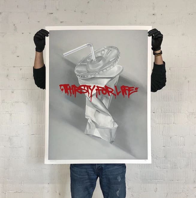 Sind wir momentan nicht alle durstig nach Leben? Dieses Plakat des Berner Künstlers Vierwind alias Micha Häni ist im neuen Online-Shop des St.Galler Künstlerkollektivs erhältlich. 