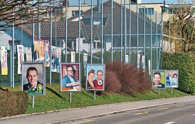 Die Kandidaten werben derzeit am Strassenrand mit Plakaten für sich. 
