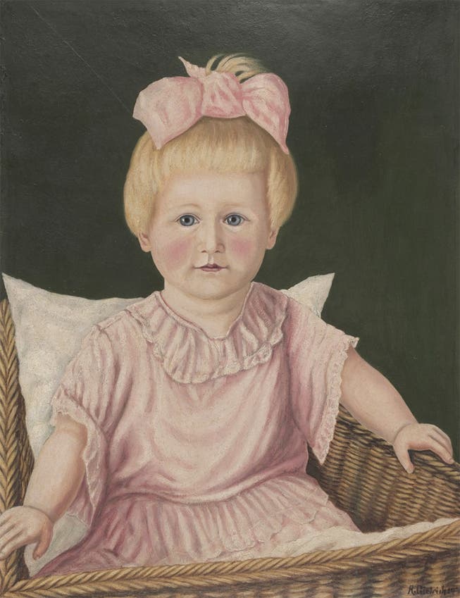 Adolf Dietrichs «Kleines Mädchen im Wäschekorb»von 1924 findet ihre Entsprechung in einem Kreisbild Peter Somms von 1905. (Siehe Bild unten)