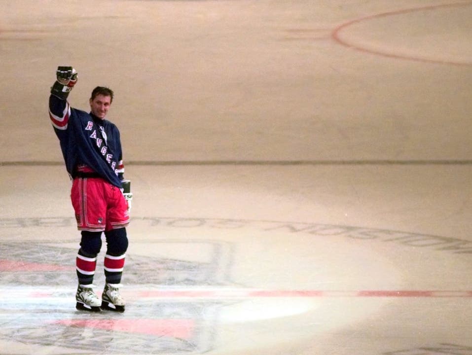 Wayne Gretzky verabschiedete sich 1999 im Dress der New York Rangers von den Eishockey-Rinks