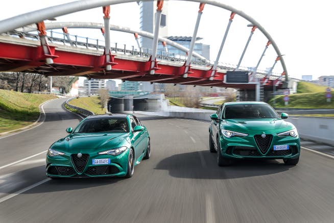 Alfa Romeo Giulia QV (links) und Stelvio QV. 