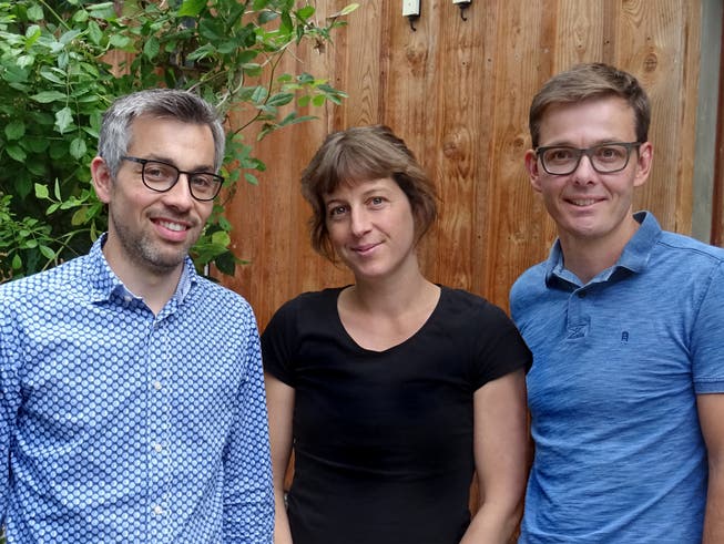 Die Grünen Flawil nominieren Thomas Wenk und Sara Broger für den Schulrat sowie Edi Hartmann für den Gemeinderat (von links).