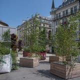 Der temporäre Löwenplatz in der Stadt Luzern ist menschenleer. (Bild: Nadia Schärli (Luzern, 29. Juli 2020))