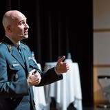 Der Schweizer Armeechef Thomas Süssli hielt vor der Podiumsdiskussion das Inputreferat. (Bild: Stefan Kaiser (Cham, 20. August 2020))