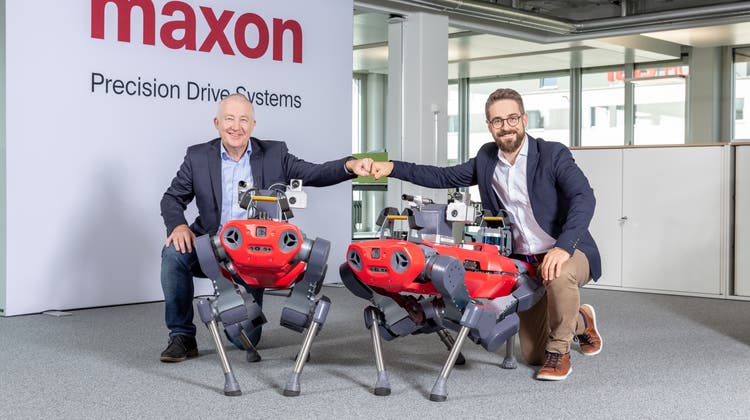Eugen Elmiger, CEO Maxon Group (links) und Péter Fankhauser, CEO Anybotics. (PD)