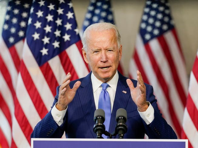 Joe Biden, demokratischer Präsidentschaftskandidat, spricht im Museum «National Constitution Center». Foto: Carolyn Kaster/AP/dpa