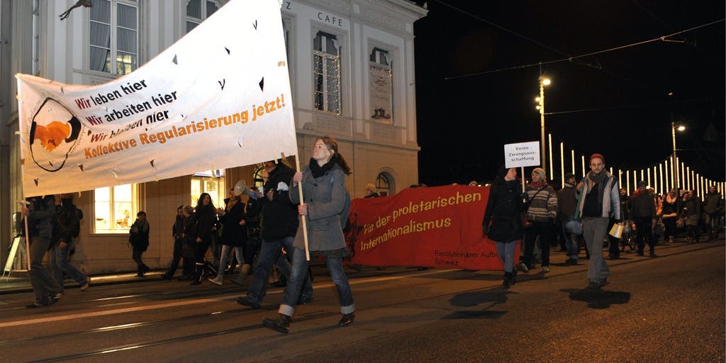 Anti-Ausschaffungs-Demonstration in Basel-Stadt