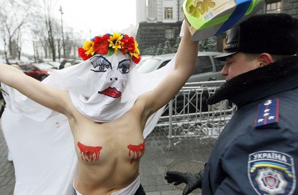 Eine Aktivistin von «Femen» demonstriert gegen die ukrainische Regierung