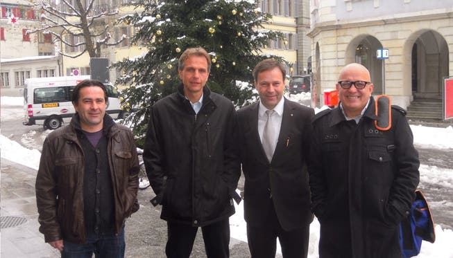 Das OK der «Stärne Wiehnacht»: Thomas Germann, René Hefti, Daniel Bader und René Marti (von links). tg