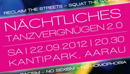 Ausschnitt vom Plakat zur Tanz-Demo am 22. September in Aarau.