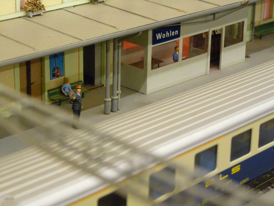 Modell des alten Bahnhofs Wohlen.