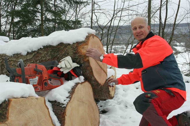 Im Winter ist Andreas Vögtli vorwiegend im Wald bei Holzarbeiten anzutreffen.