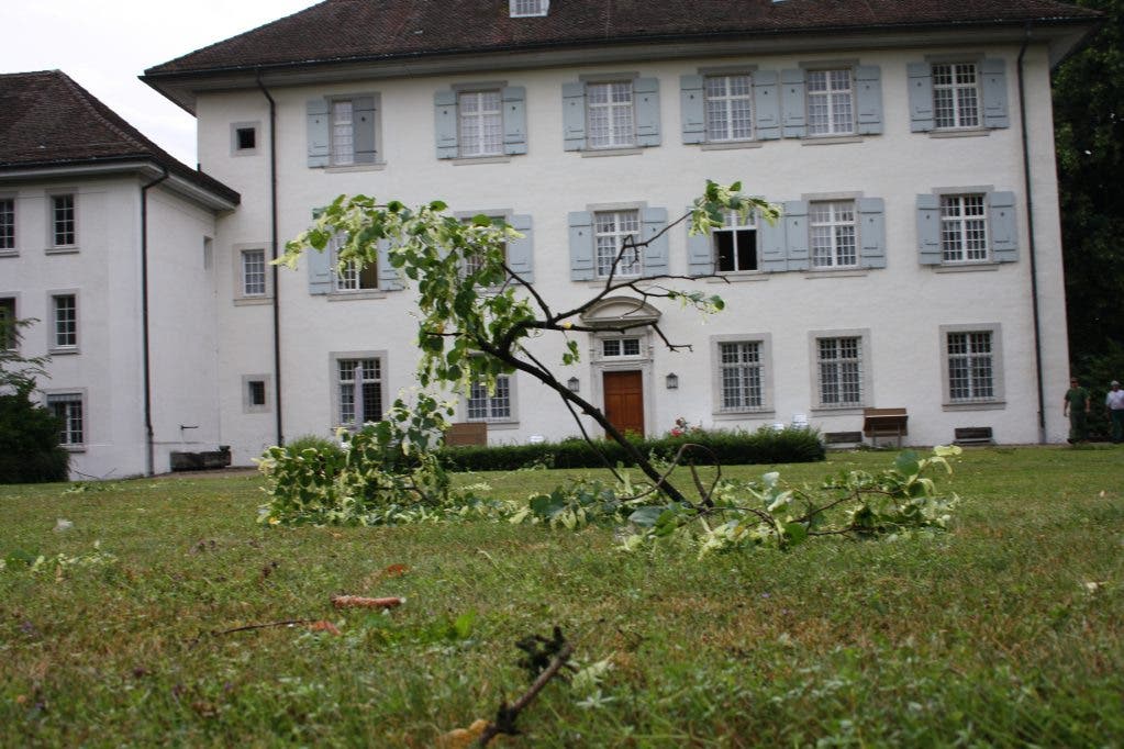 Reste des Gewittersturms vor dem Bischofpalais Solothurn
