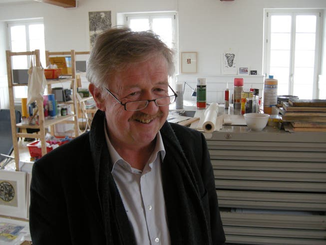 Grenchner Stadtbaumeister und «Plakettenmeister» Claude Barbey in seinem Atelier in Arch