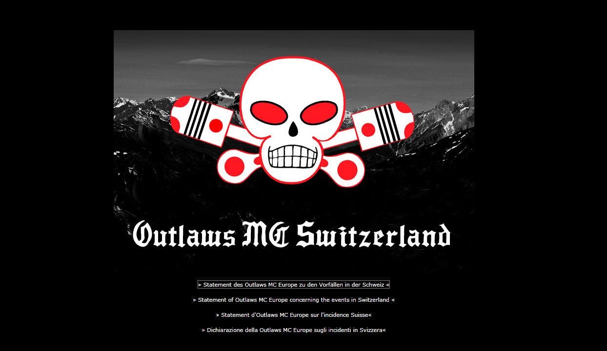  Screenshot der Outlaws Schweiz-Homepage.