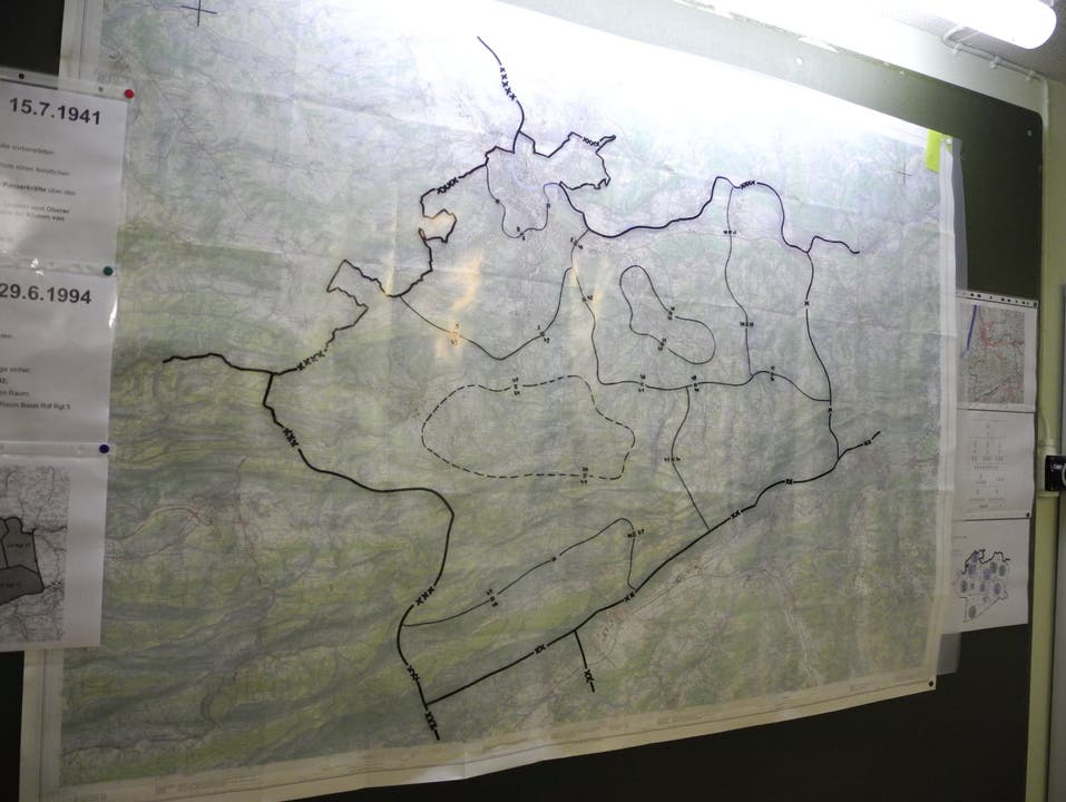 Karte mit Abschnittsgrenzen der Einheiten