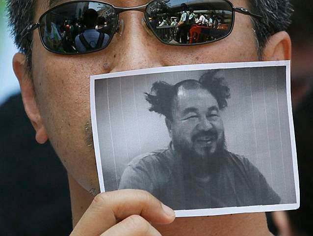 Protest für die Freilassung Ai Weiweis in Hongkong