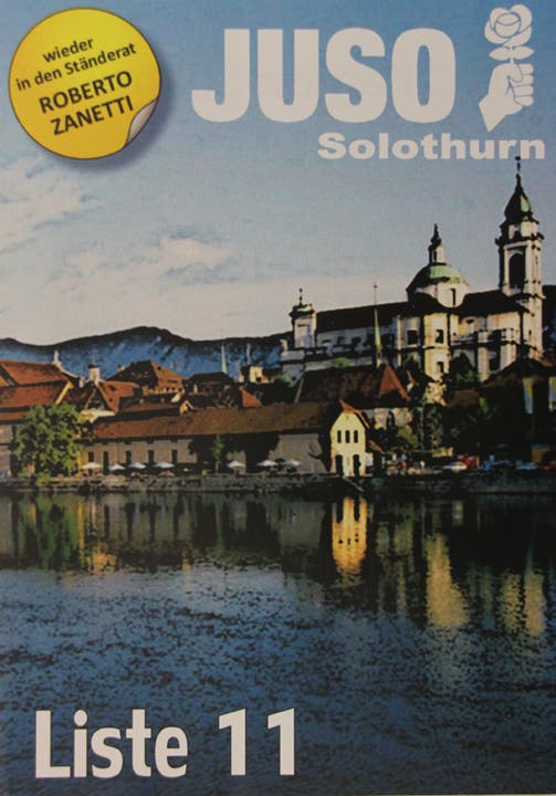Juso mit der Stadt Solothurn auf dem Flyer