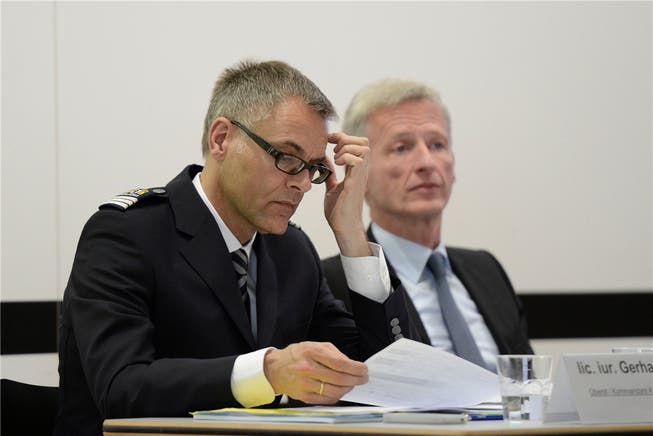 Der Basler Polizeikommandant Gerhard Lips (links) und Regierungsrat Hanspeter Gass legen die neusten Zahlen vor. Kenneth Nars