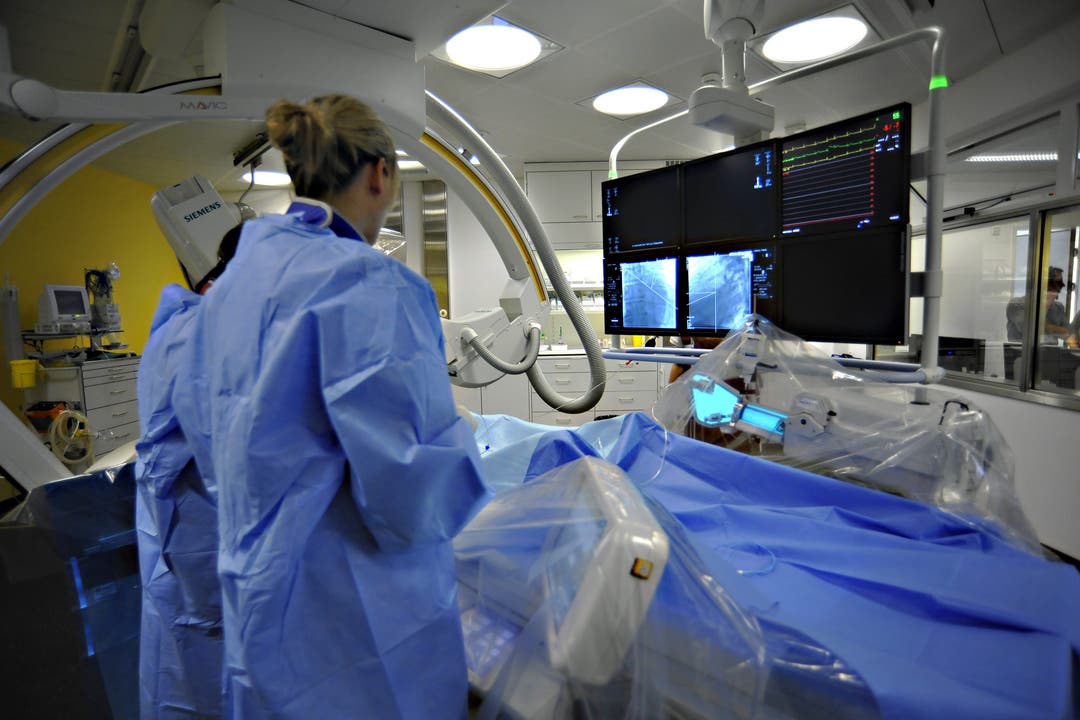 Operation im neuen Herzkatheterlabor im Bürgerspital Solothurn