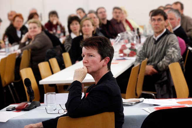 Evelyn Borer am Parteitag im Jahr 2009. Nun stellt sie das Parteipräsidium zur Verfügung».