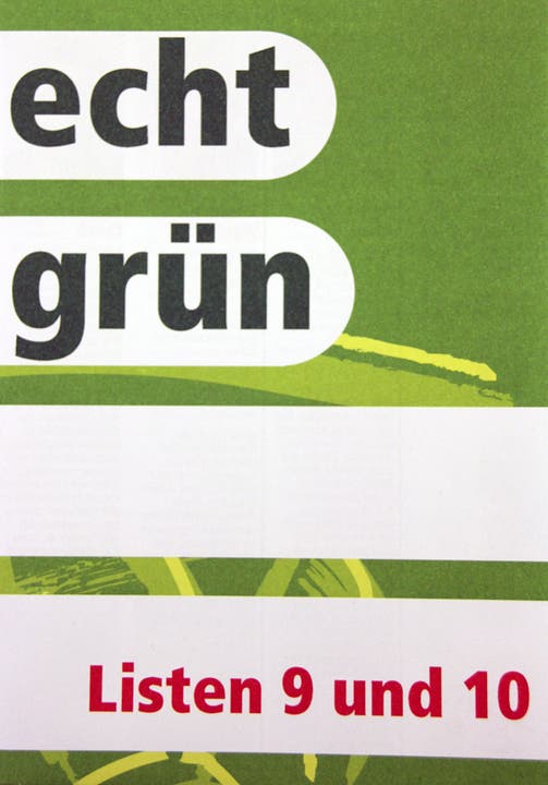 Grüne mit den Listen 9 und 10 «Die Grünen kommen leicht und frisch daher, auch das Papier passt zur Gesinnung.»
