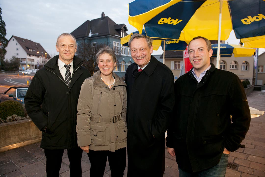 Gemeinderat: von links: Kurt Scherer, Monika Locher, Daniel Hug, Thomas Heimgartner