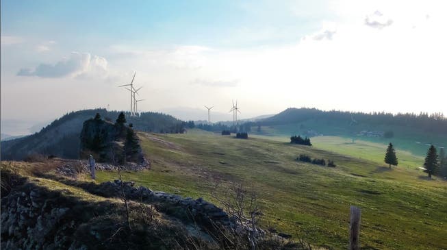 So sieht die SWG den künftigen Windpark auf dem Grenchenberg.