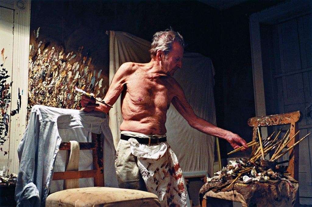 Lucian Freud in seinem Atelier