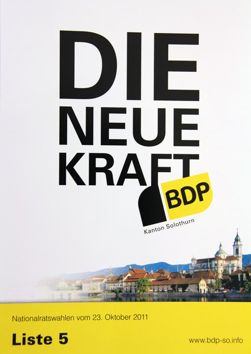 BDP die neue Kraft «Die BDP geht mit dem nur zweiseitigen A5-Blättchen praktisch unter. Wirkt sehr sparsam.»