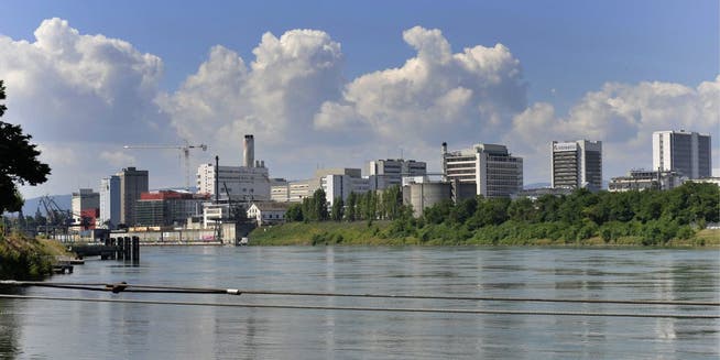 Blick über den Rhein: Links das Klybeckquai, rechts der Novartis-Campus.